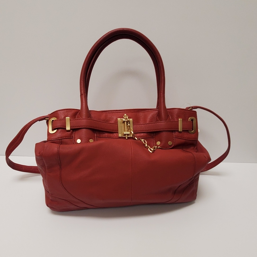 Red Leather Rachel Zoe Shoulder Bag